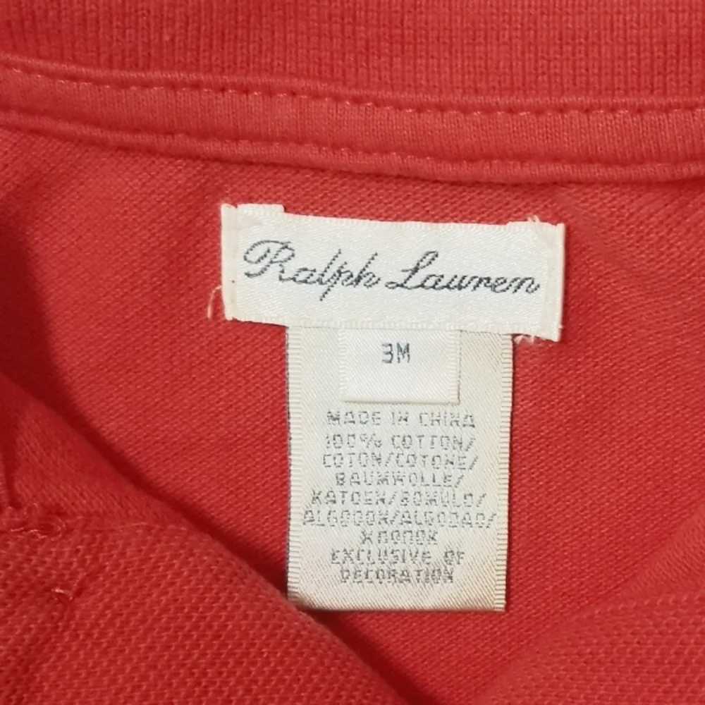 Ralph Lauren Cotton Pique Polo Amalfi Red Sz 3mo Infant